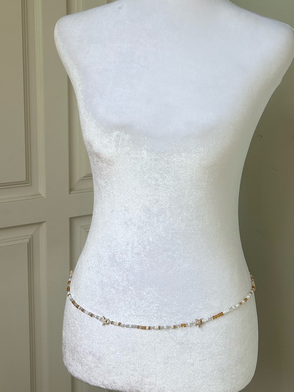 Y2K Starfish Beaded Waist Chain Necklace Coastal Mermaidcore Body Jewelry